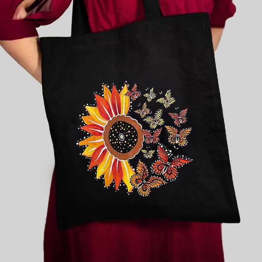 Sun Flower Hand Painted Tote Bag