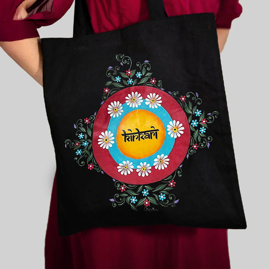 Kinkari Hand Painted Tote Bag