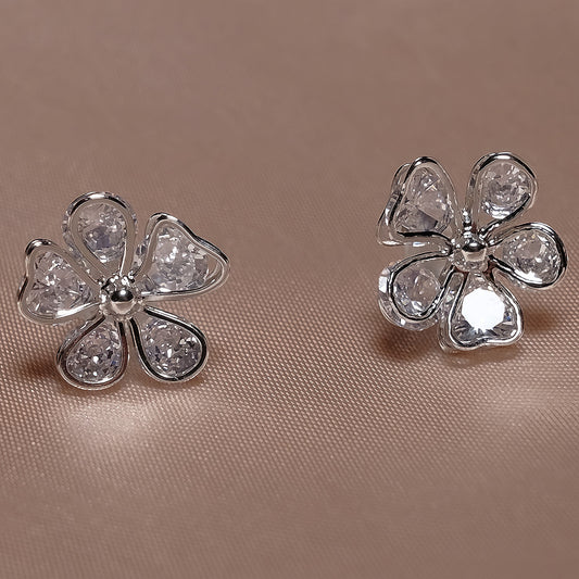 Flower Stone Studded Earrings