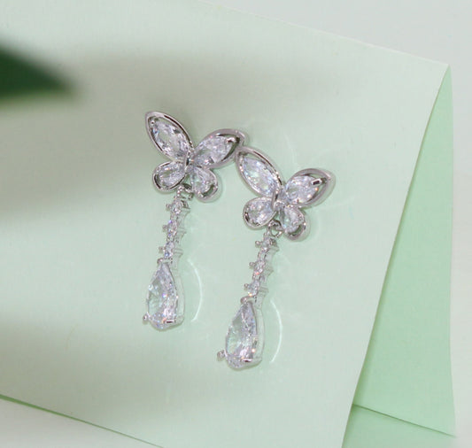 Butterfly Crystalized Pure Silver Beading