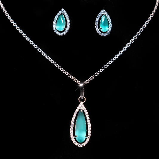 Turquoise Pendant & Earrings Set